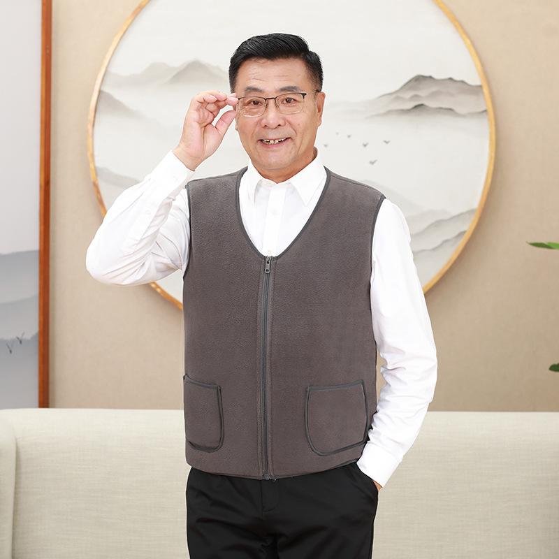 

Men s medium fleece vest vest vest fleece thickened casual men s vest jacket vest 4XL-165-90kg темно-коричневого кольору