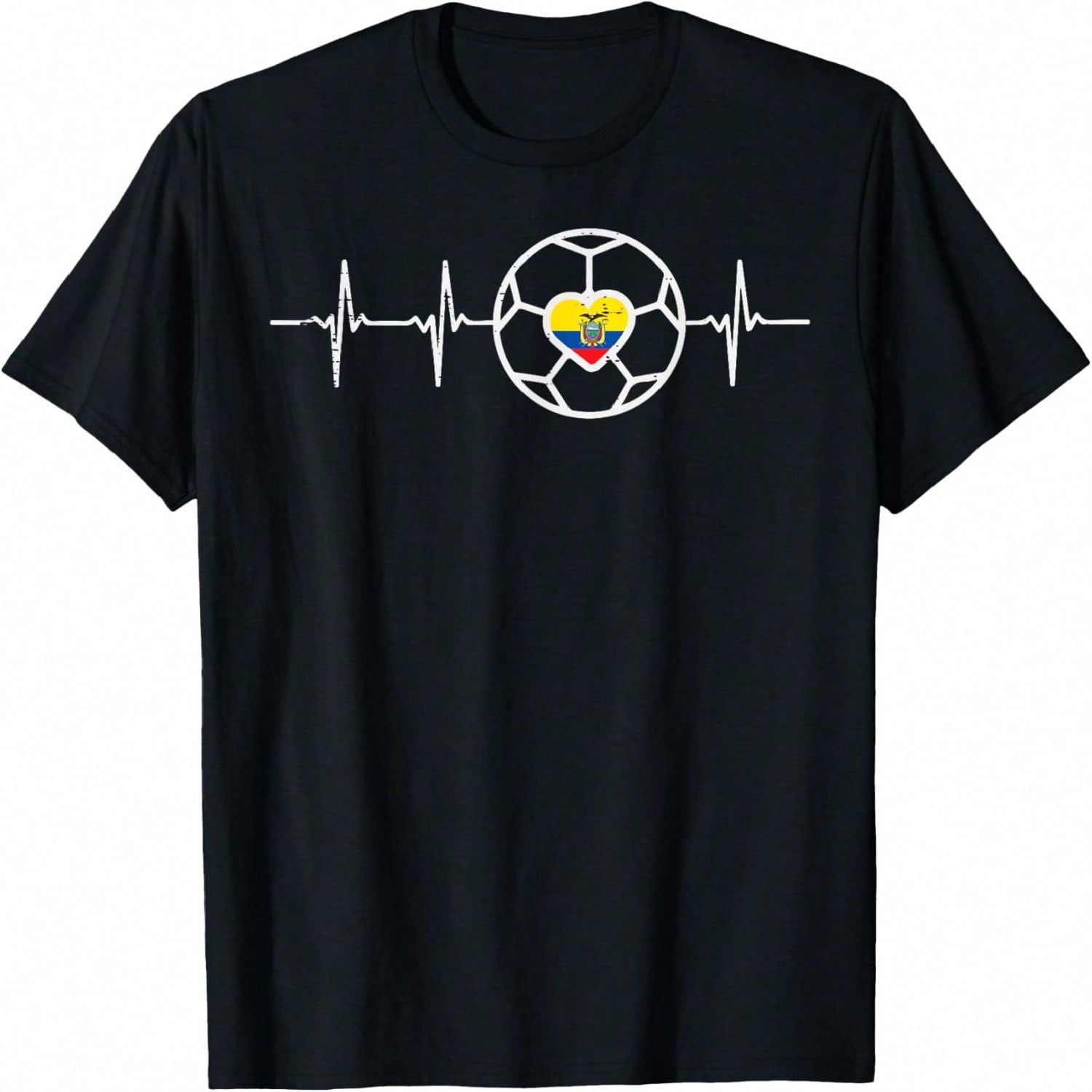 Heartbeat Ecuador Flag Soccer Football Fan unisex Wounisex Kids T-Shirt S разноцветный