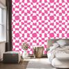 Wallpaper Casual Checkerboard White, Purple and Powder Pink 50x1000