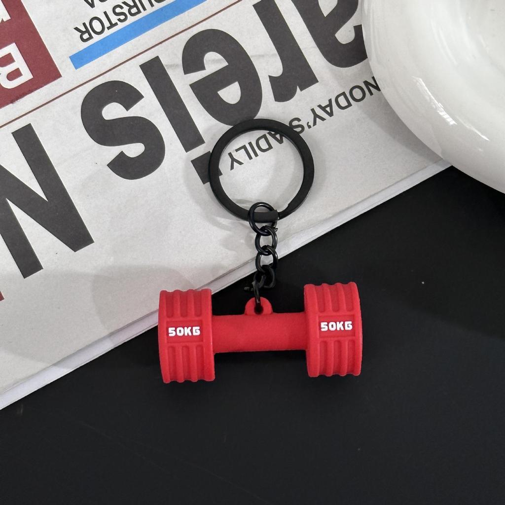 Fitness Series Gummi-Schlüsselanhänger: Hantel- & Kurzhantel-Anhänger für Geschenke