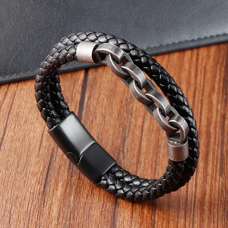 

Leather Bracelet Infinity Shape Special Popular Pattern Men s Bracelet for Men Stainless Steel Jewelry Accessories Gift 21cm