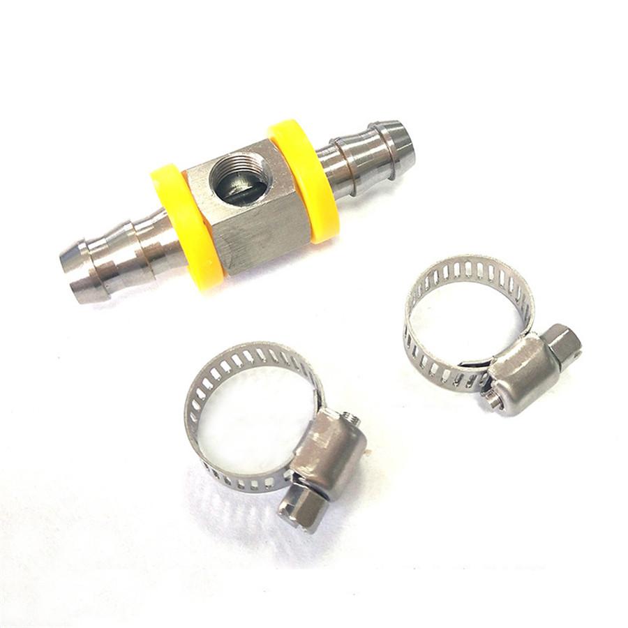 Fuel Line Fuel Pressure Gauge Sensor T-fitting Adapter Universal Car 3/8" 5/16