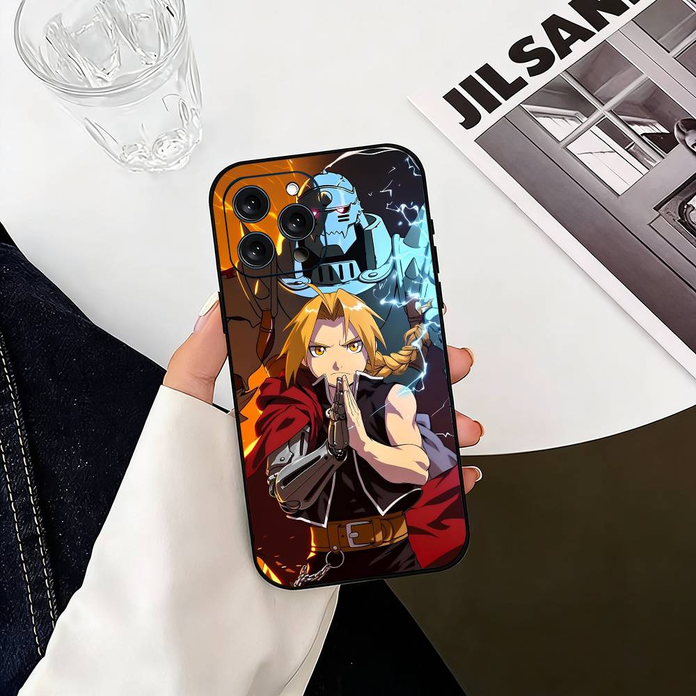 Edward Elric Fullmetal Alchemist Anime Phone Case For iPhone 17, 16,15,14,13,12,11 Plus,Pro Max, Others Soft Black Cover