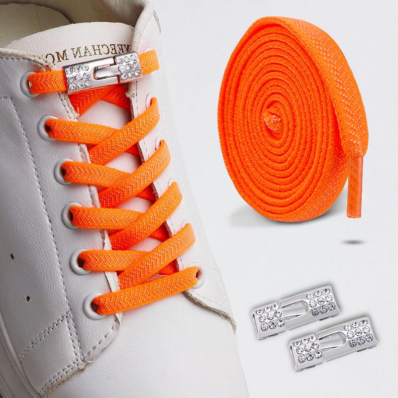 No Tie Elastic Shoelaces Sneakers Laces with Diamond Cross Locks for Kids Adults Rubber Bands Shoe Laces 1 Pair/2 Pair