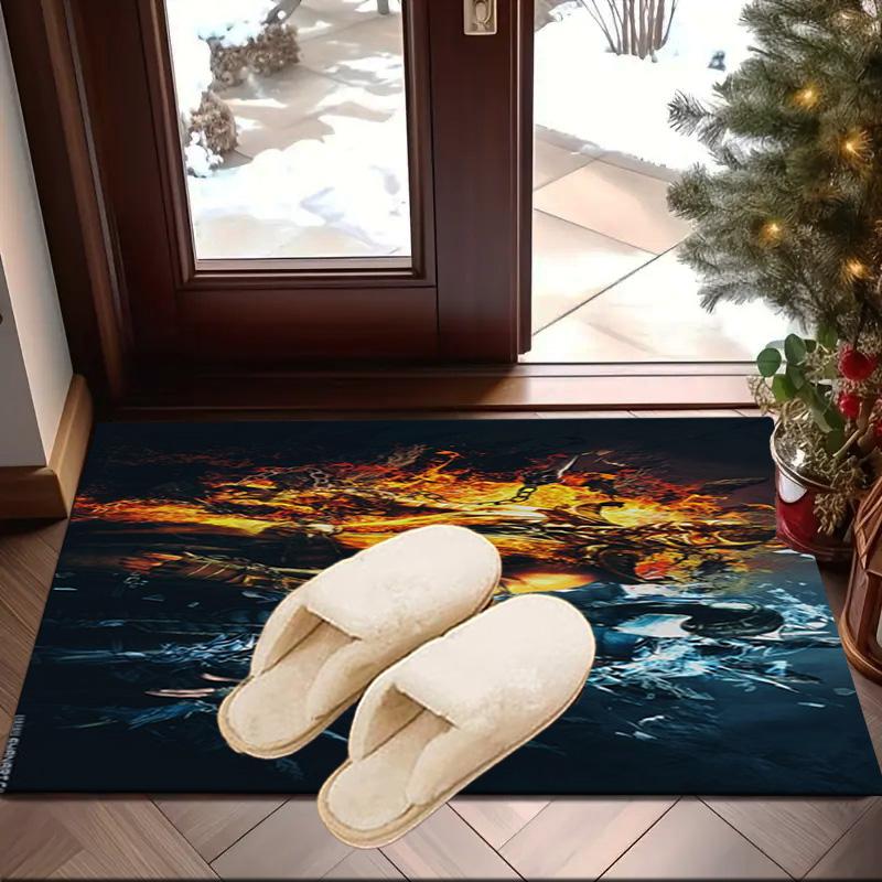 Kombat Dragon In Flames Carpet, Chair Rug,Rug for Office Bedroom Living Rooms, Doormat Decor Fan Gift Christmas Gift