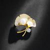 Pearl Ginkgo Leaf Brooch, Pin Decoration, Coat, Suit, and Garment Fixation