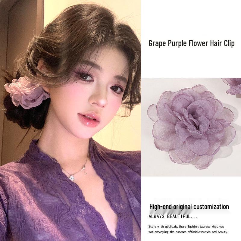 Yellow Frangipani Hibiscus Hair Clip - Tropical Beach Vacation Accessory