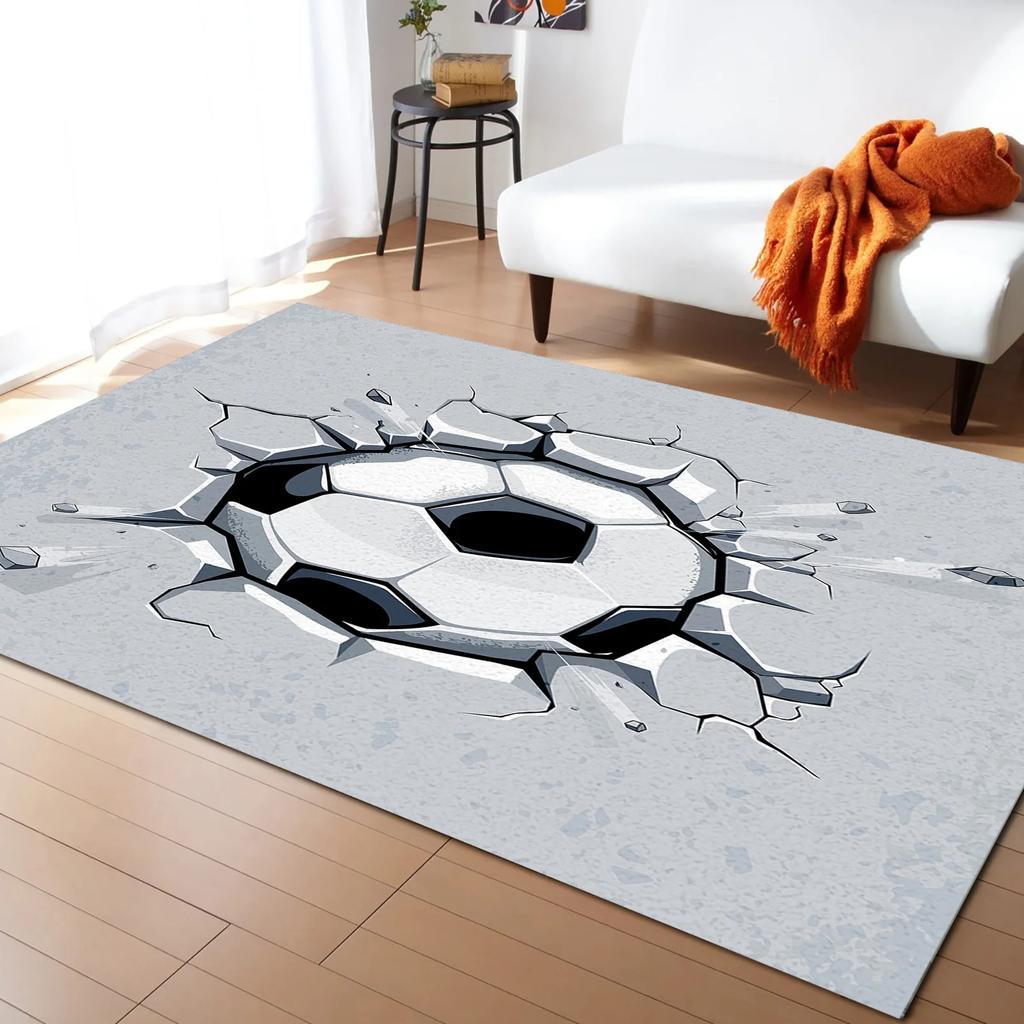 Football Carpet Ball Game Area Rug for Kids Boys Teens Playroom Soccer Doormat Sport Theme Indoor Floor Mat For Living Room Sofa
