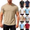 Men's Round Neck Casual Sports Short-Sleeve Top With Pockets