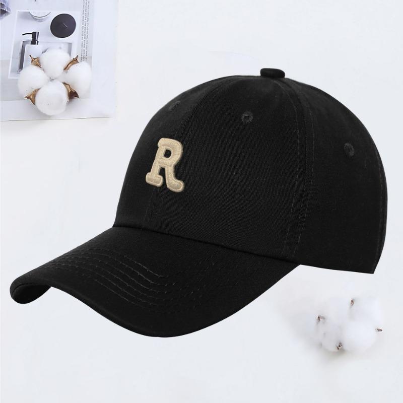 New R letter color baseball cap women's summer soft top sunshade cap student couple sun hat