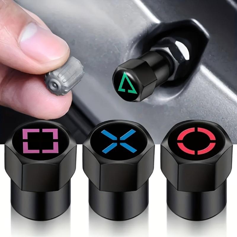 Universal Airtight Seal Stem Caps with Pattern Car Wheel Tire Valves Stem Caps Tire Accessory Car Tyre Air Pressure Caps