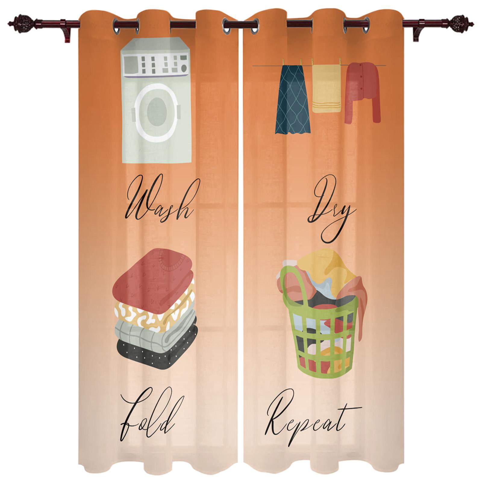 Прачечная Рисунок Ретро Шторы на окна Гостиная Роскошный декор Рождественские шторы — фото 18