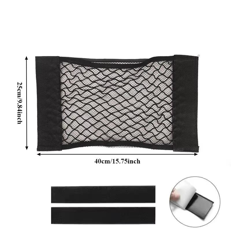 1PC Storage Net Pocket Home Kitchen Cabinet Door Adhesive Sundries Bag Trunk Elastic Pocket with Nylon Fastener Tape Car Organiz
