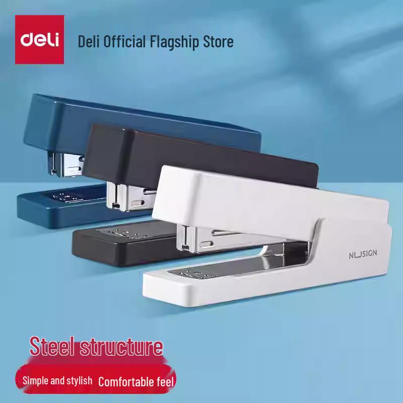 Standard White Office Stapler - Multifunctional Manual Stapler for Students and Professionals