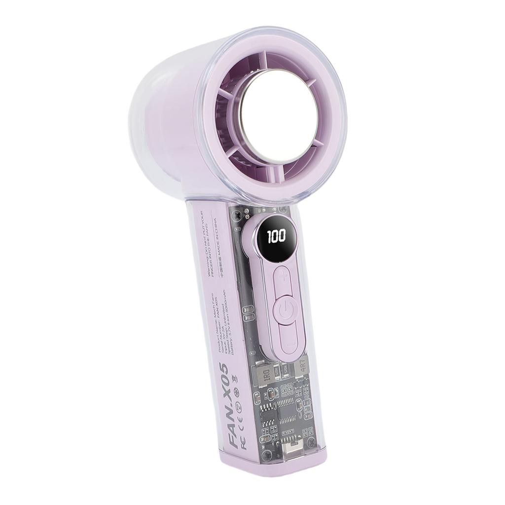 Portable Handheld   Fan Stepless Adjustment Digital Display Silent Small   Cooling Fan for Travel Beach Camping Home