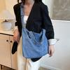 Japanese denim shoulder bag large capacity shopping bag mother bag tote bag student schoolbag make-up bag commuter bag