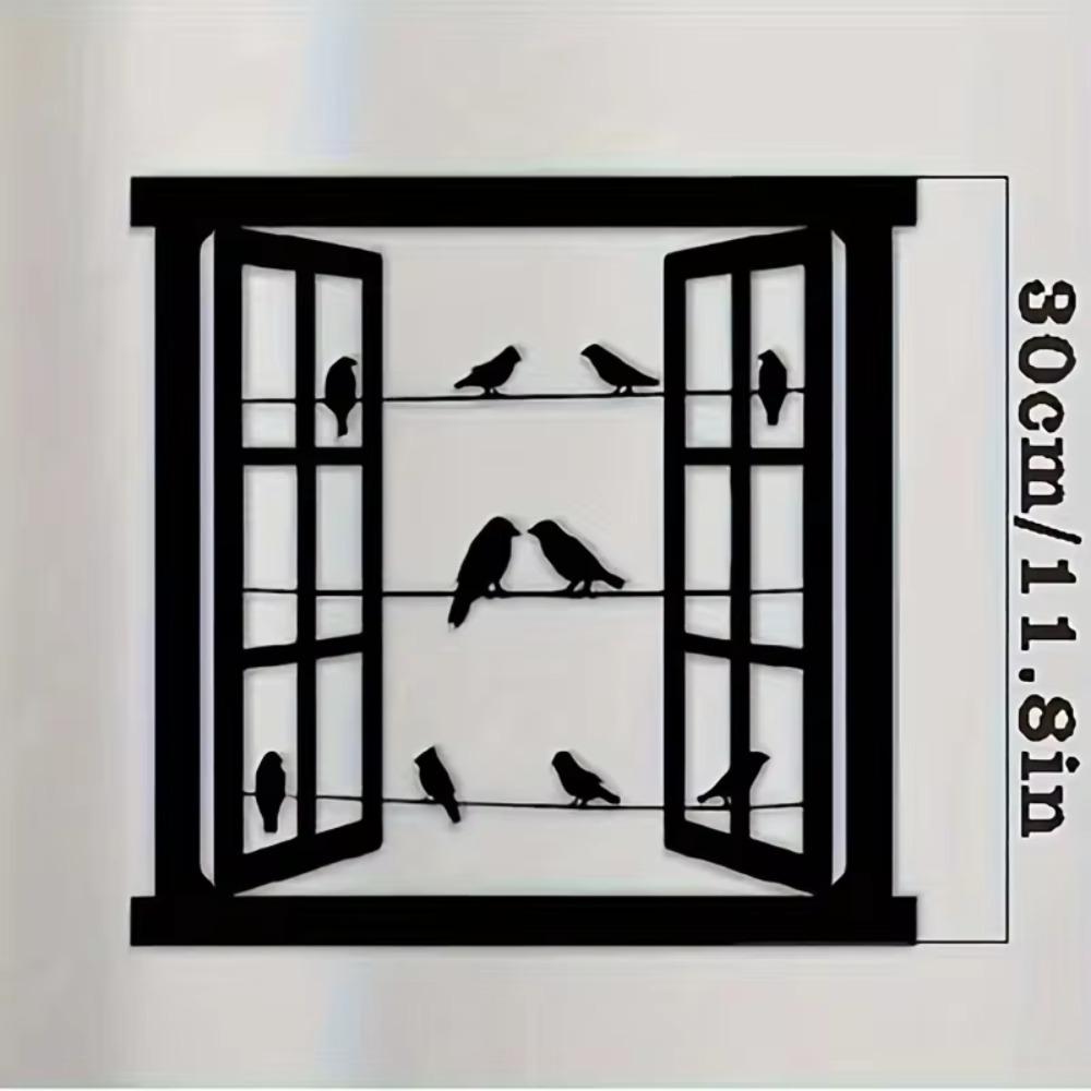Metal Crafts Pendant Bird Window Metal Wall Decoration. Wrought Iron Ornaments for Art Office and Home. Gothic Style Room Decor