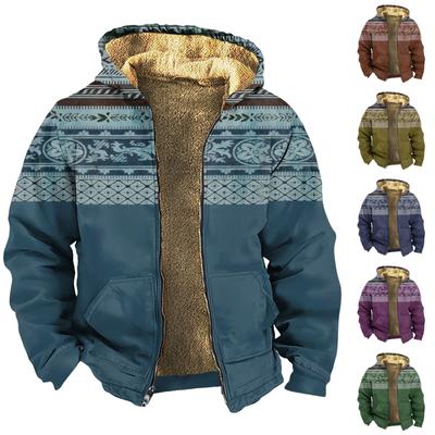 Heren Winter Rits Capuchon Fleece Sweatshirt Met Opgestikte Zak Casual Jack