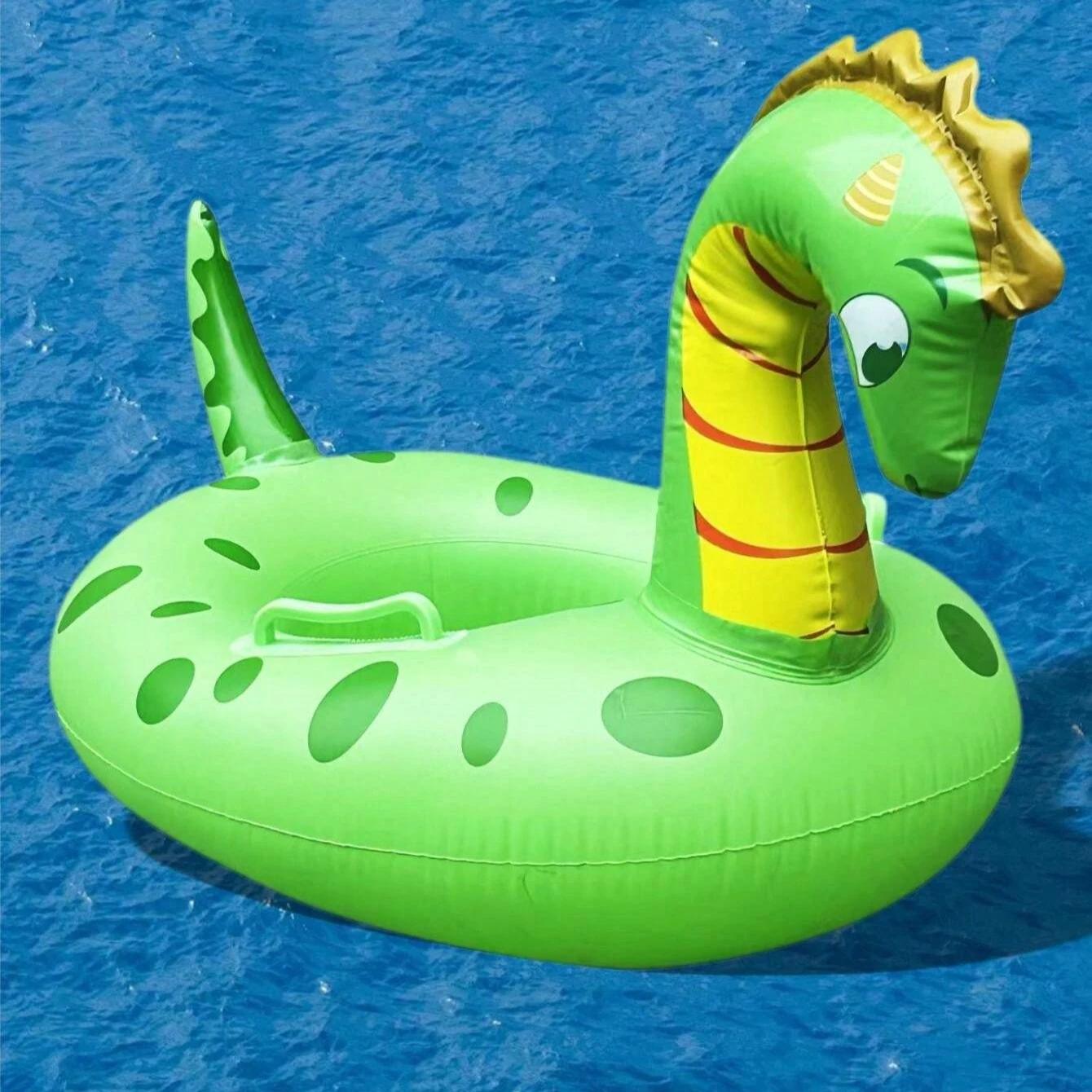 

Summer Swimming Ring Animal Inflatable Pool Toys for Boys Girls PVC Animal Shape Outdoor Water Party Inflatable Floats Seat зелёный