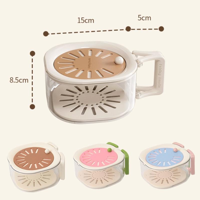 Large Drain Basket Cute Fruit Basket Telescopic Water Filter 2-In-1 Thickened Dehydration Washing Vegetable Basket With Lid