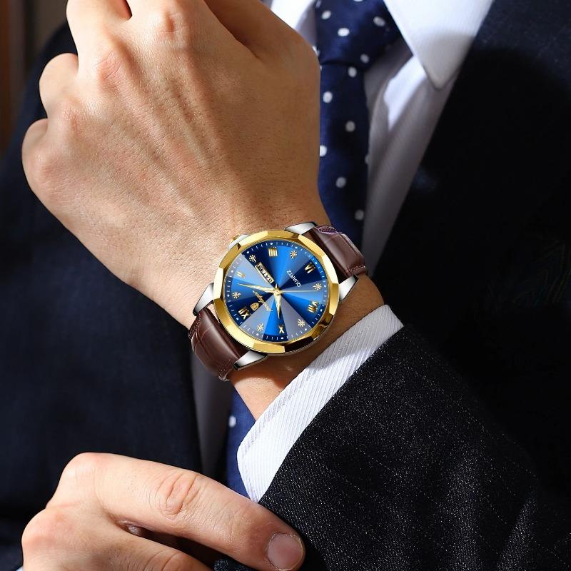 POEDAGAR Luxury Man Wristwatch High Quality Quartz Sports Business Men Watch Waterproof Luminous Date Week Leather Watches