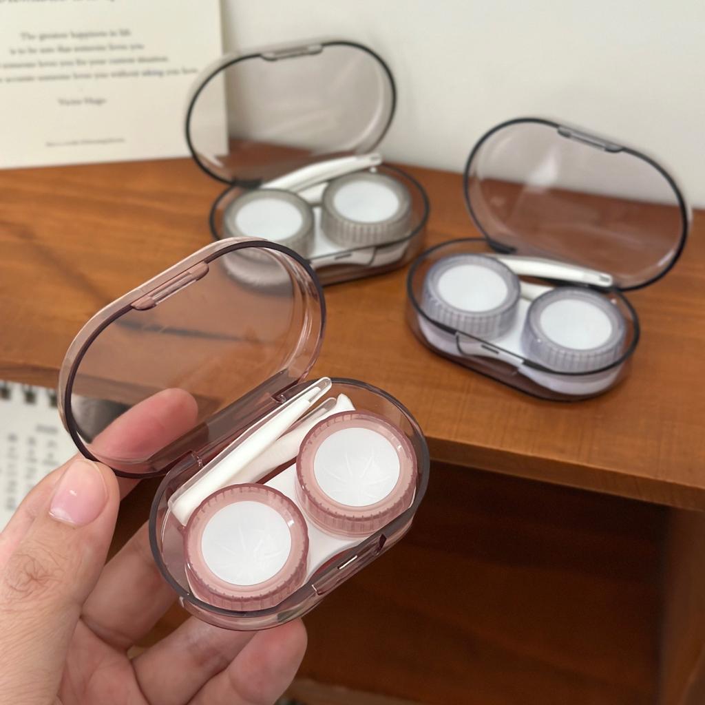 Ins Contact Lens Box Simple and Portable Contact Lens Case Companion Care Box for Girls Contact Lenses Case