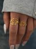 Stainless Steel Spiral Adjustable Open Rings for Women 18K Gold Plated Waterproof High Quality Ladies Jewelry For Vacation Etc