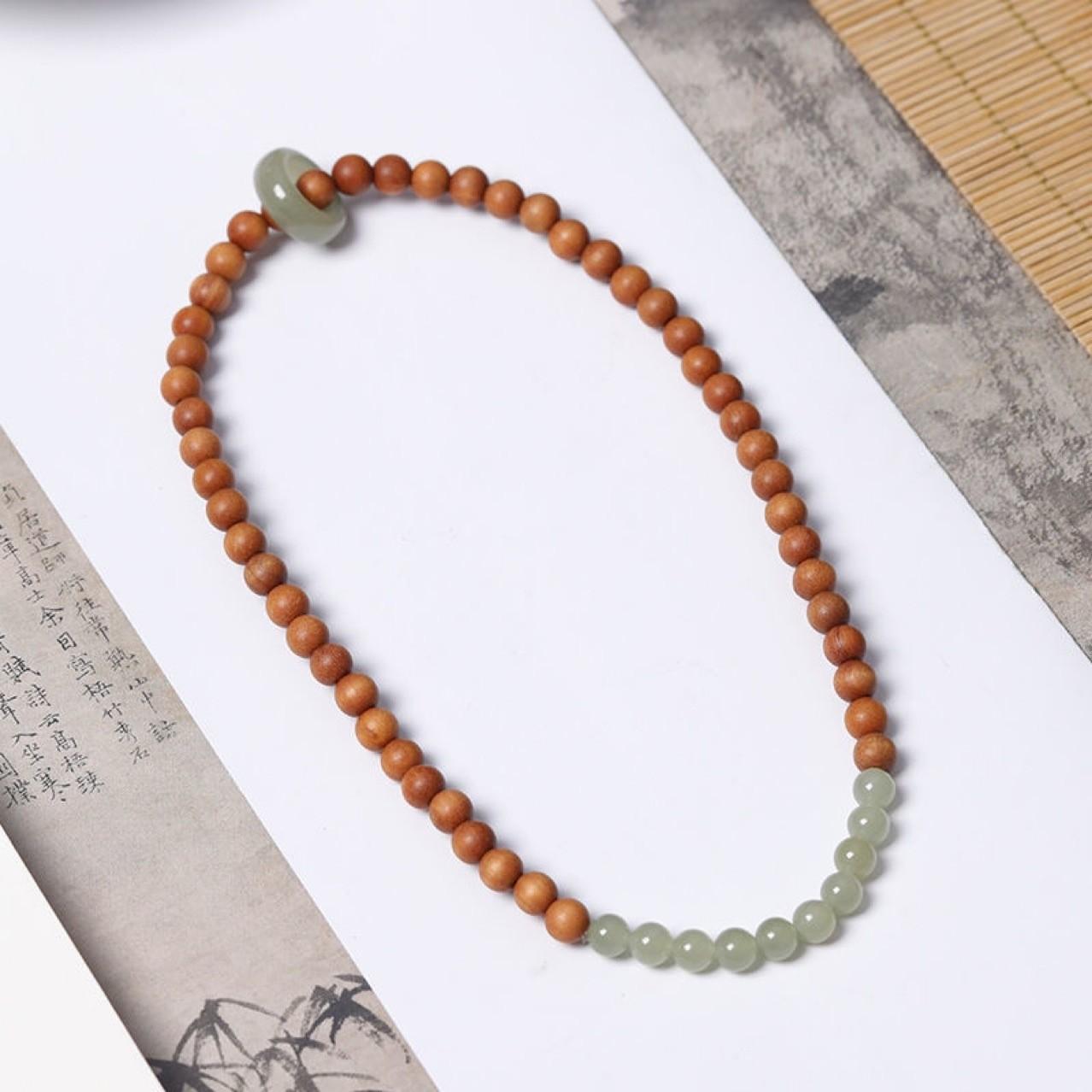 Unisex 8mm Bracelet, Wooden / Cinnabar, Ethnic Style for Various Occasions
