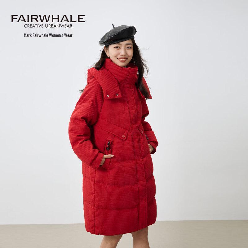Mark Fairwhale Women's Long Grid Design Down Jacket