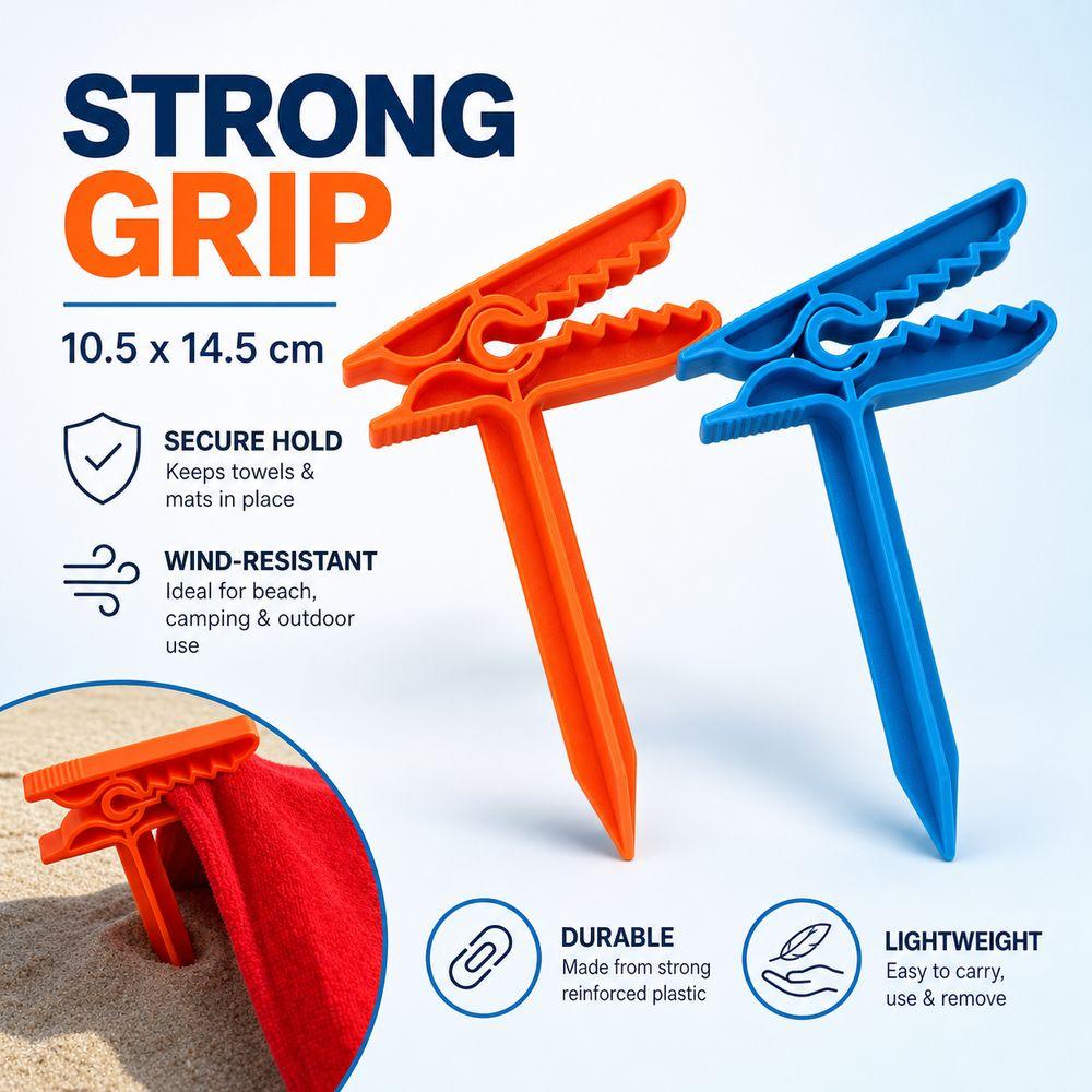 New Plastic Beach Towel Clips Long Lasting Firm Grip Camping Mat Clip Windproof Sheet Holder