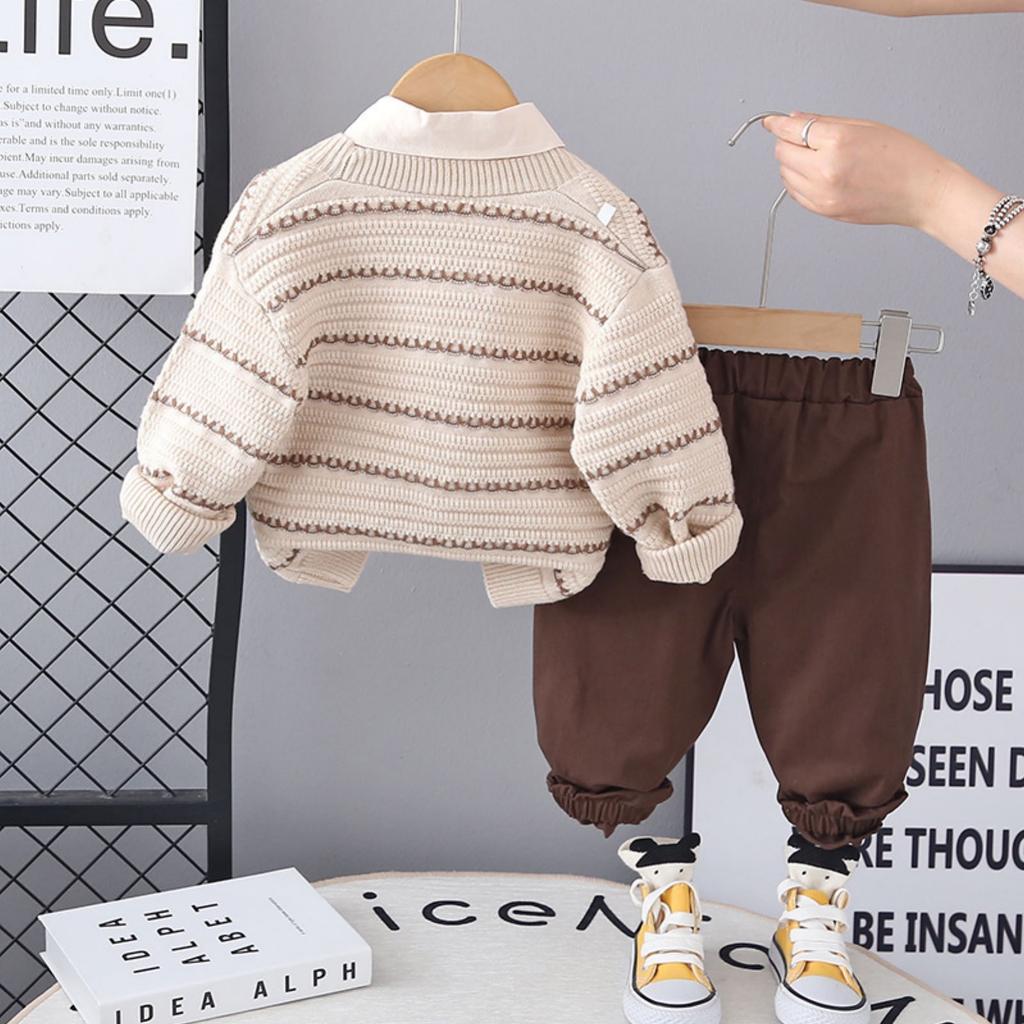 Kids Casual Long-Sleeve Set, Comfortable Daily Wear Outfits