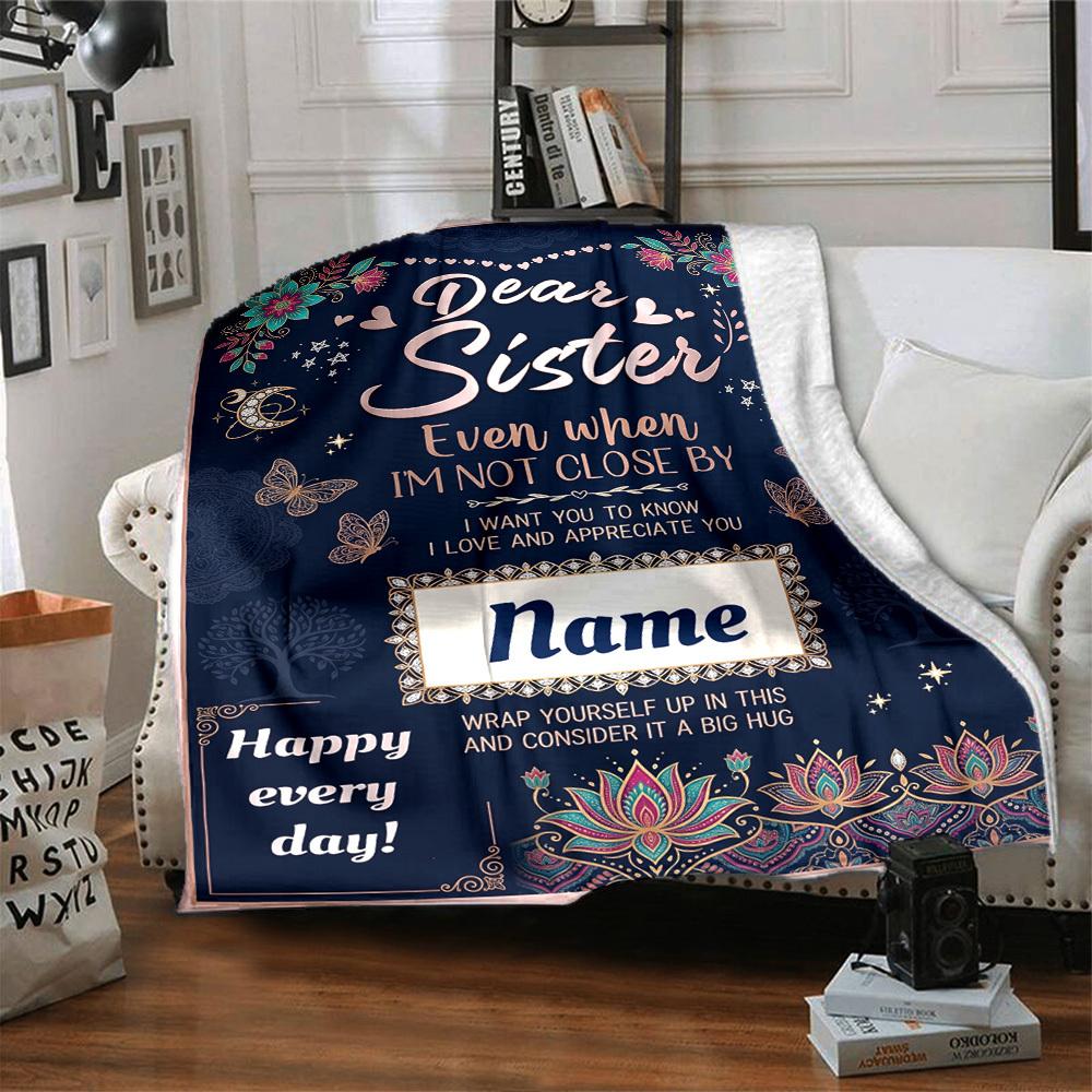 Sisterhood Through Butterflies Personalized Name Blankets Soft And Comfortable Against The Skin Naps And The Office A Wonderful Gift For Friends