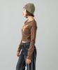 Casual SPRAY BUTTERFLY PRINT BABY TEE BROWN X-girl L/S