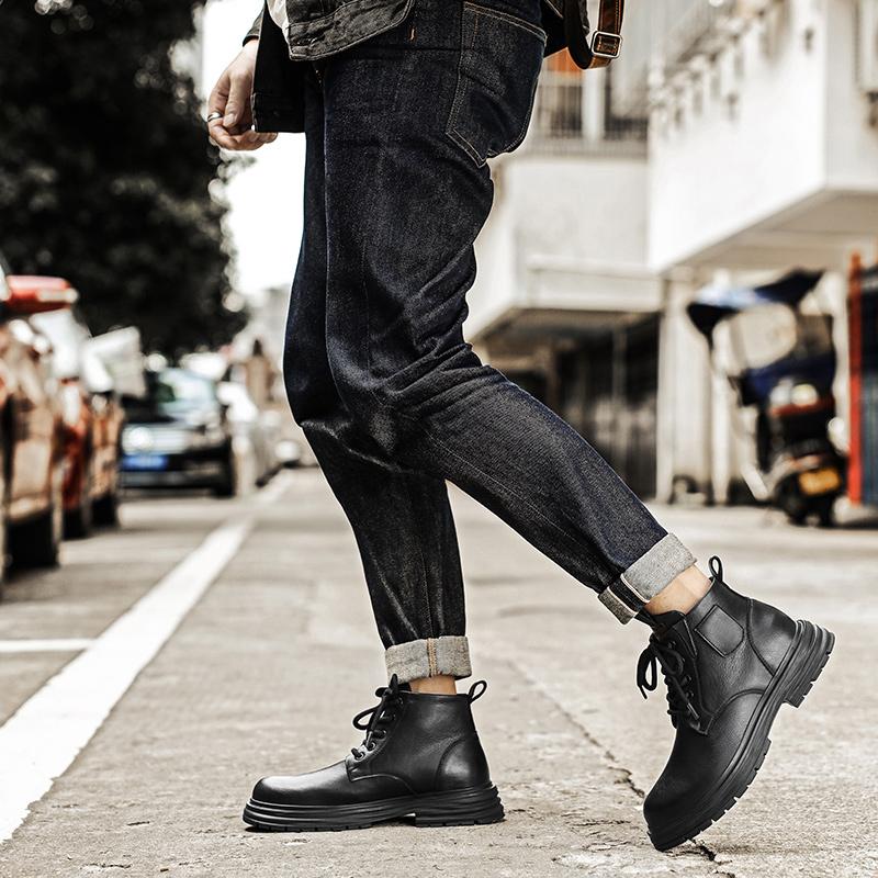 Fashion Business men's short boots Classic British gentleman style Outdoor leisure party Daily Adults Office Black Brown shoes Hot