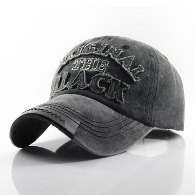 Novo boné de beisebol jeans preto lavado original europeu e americano, chapéu com buraco de língua de pato para esportes ao ar livre
