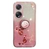 KADEM For Oppo A58 4G Phone Cover Case Glitter Ring Kickstand TPU Phone Shell