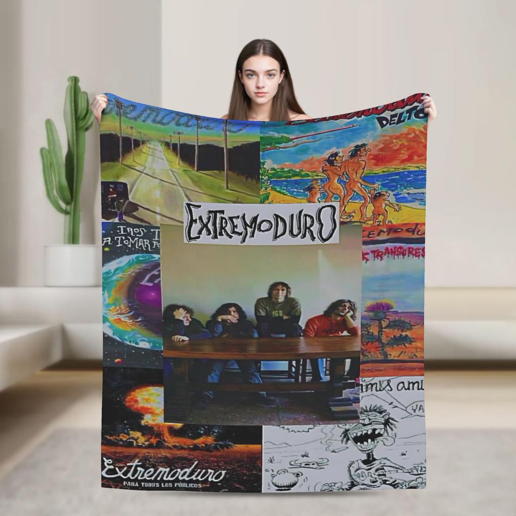 Extremoduro Spanish Hard Rock Band Blanket Robe Iniesta Soft Plush Throw Blanket For Outdoor Picnic Flannel Bedspread Bed Cover