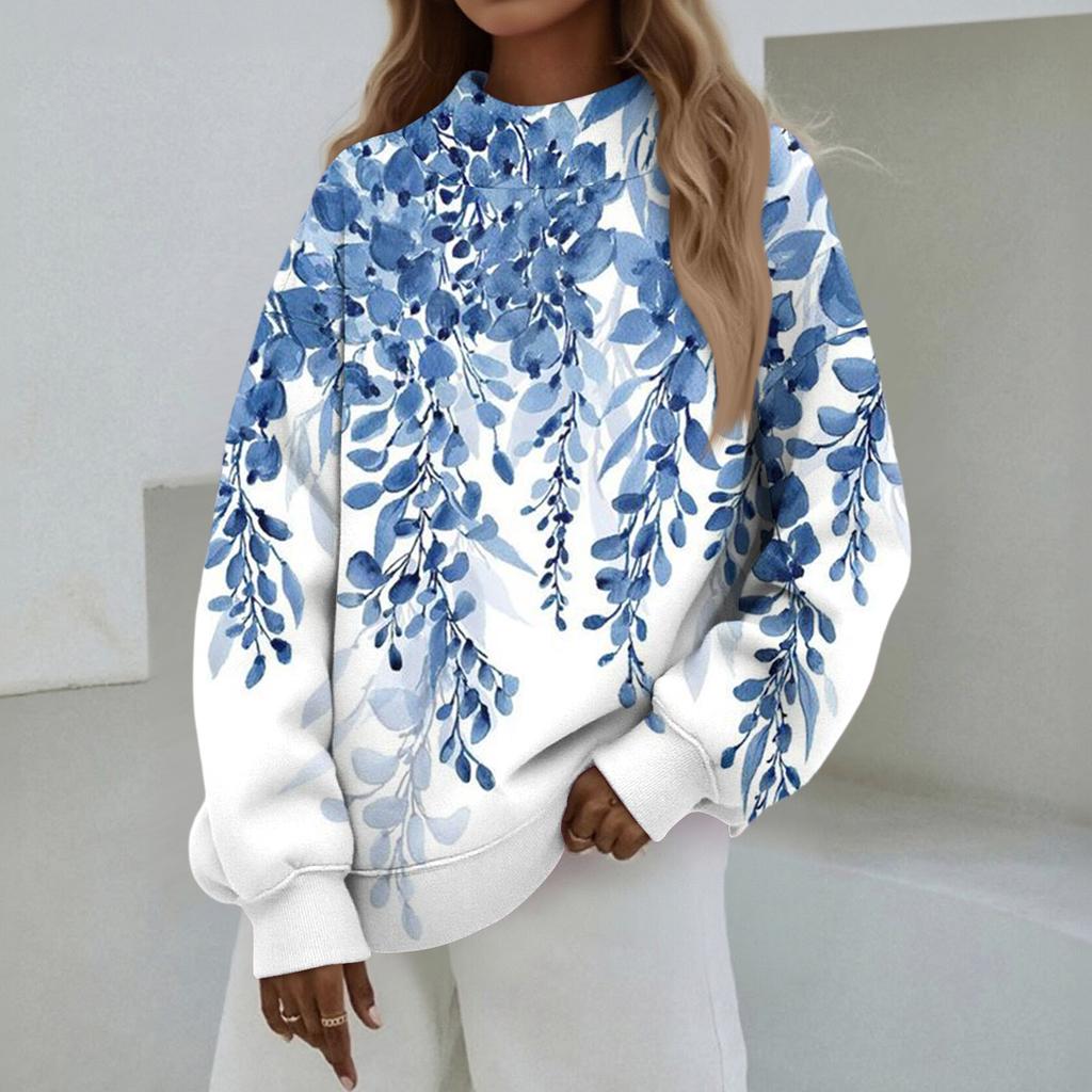 Mock Neck Sweatshirt Women Fall Comfort Oversized Sweatshirt Dressy Pullover Sweatshirts No Hood Cozy Turtleneck Tops