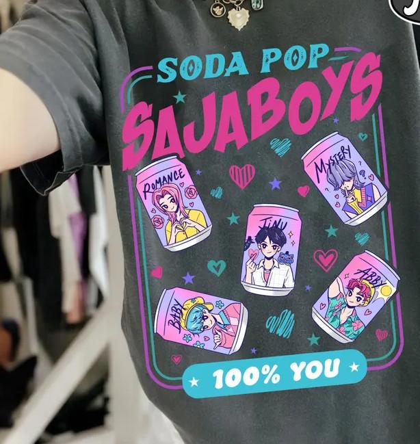 

Saja Boys Soda Pop Kpop Demon Hunters short sleeve charcoal color shirt KV38398 Unisex T-Shirt M