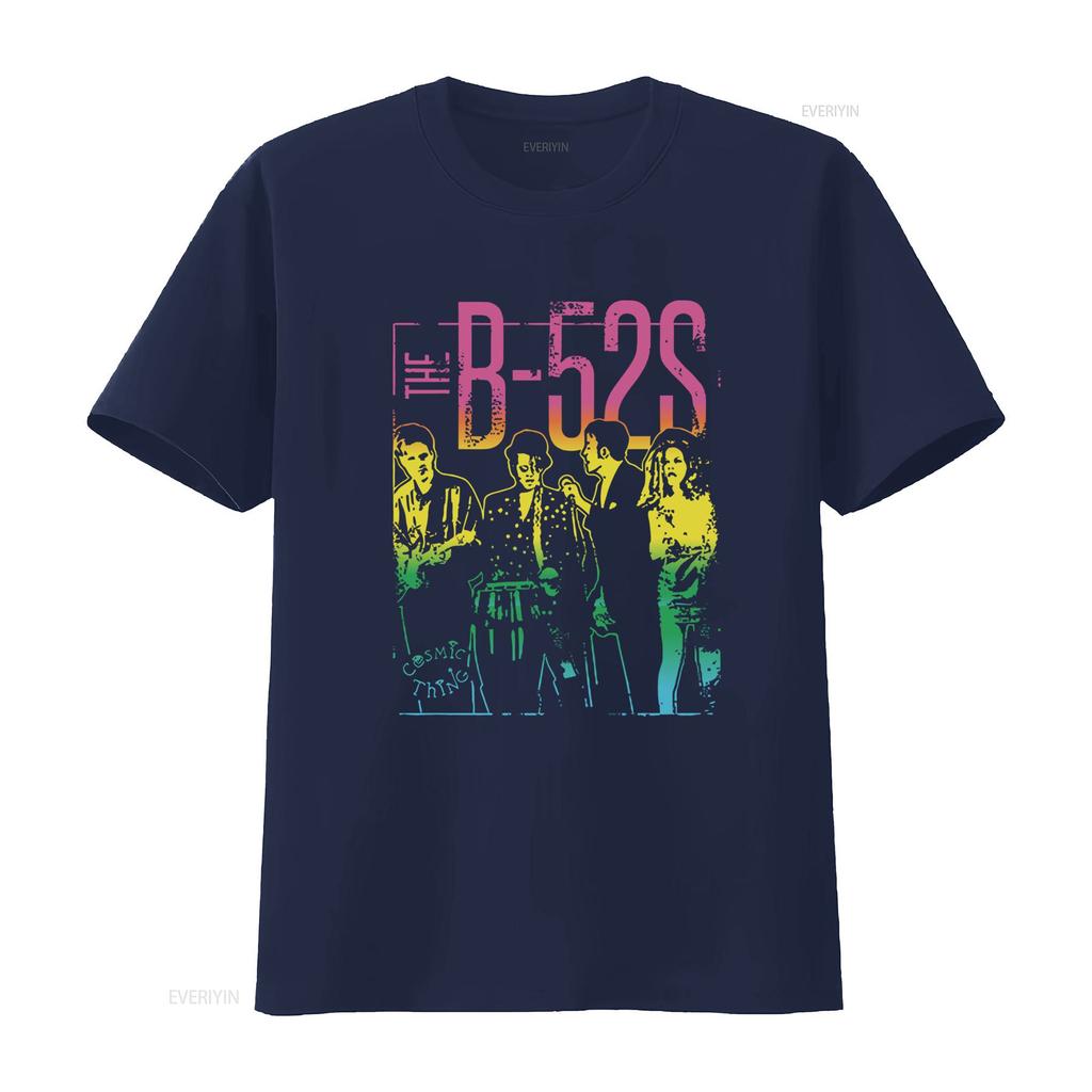 Maglietta con Foto della Band Copertina dell'Album Cosmic Thing dei B-52 Stile Rock Retrò per Appassionati di Musica vintage Lavata alla Moda Leggermente Casual