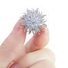 Women Brooch High-Gloss Rhinestone Inlay Sparkling Chrysanthemum Design Lapel Pin Non-Slip Buckle Scarf Badge Clothing Bags Accessories
