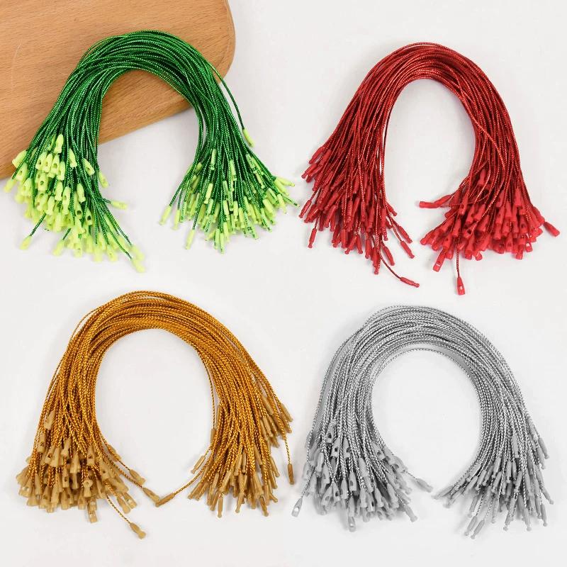 100PCS Gold Metallic Drawstring Ropes Sturdy Snap Closure Party Bullet Tip Festive Christmas DIY 20cm Xmas 20cm