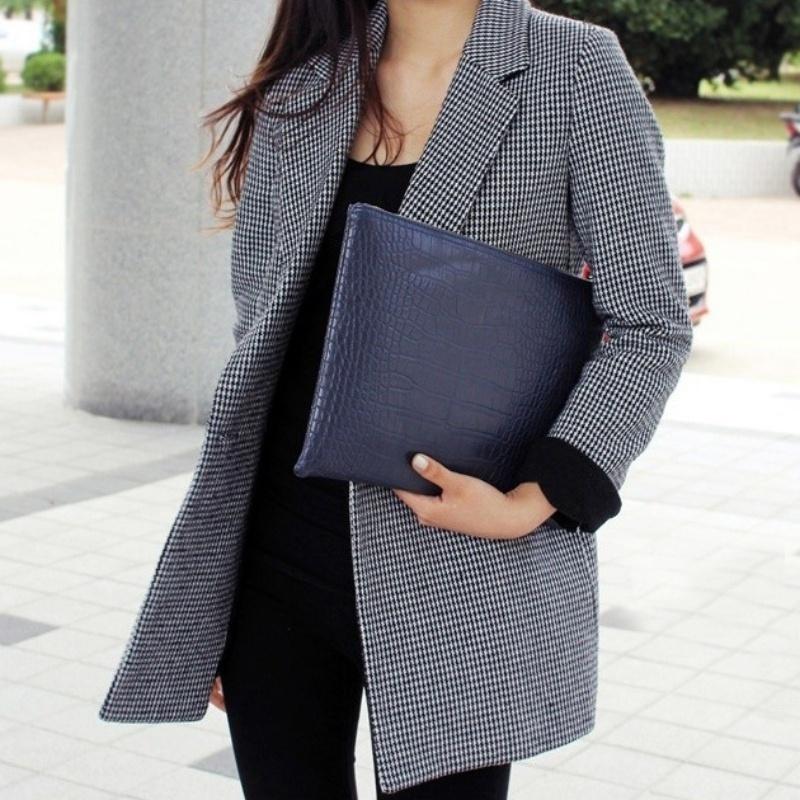 Damen Clutch Tasche mit Krokodilprägung Leder Umschlagtasche Clutch Abendtasche Damen Clutches Handtasche