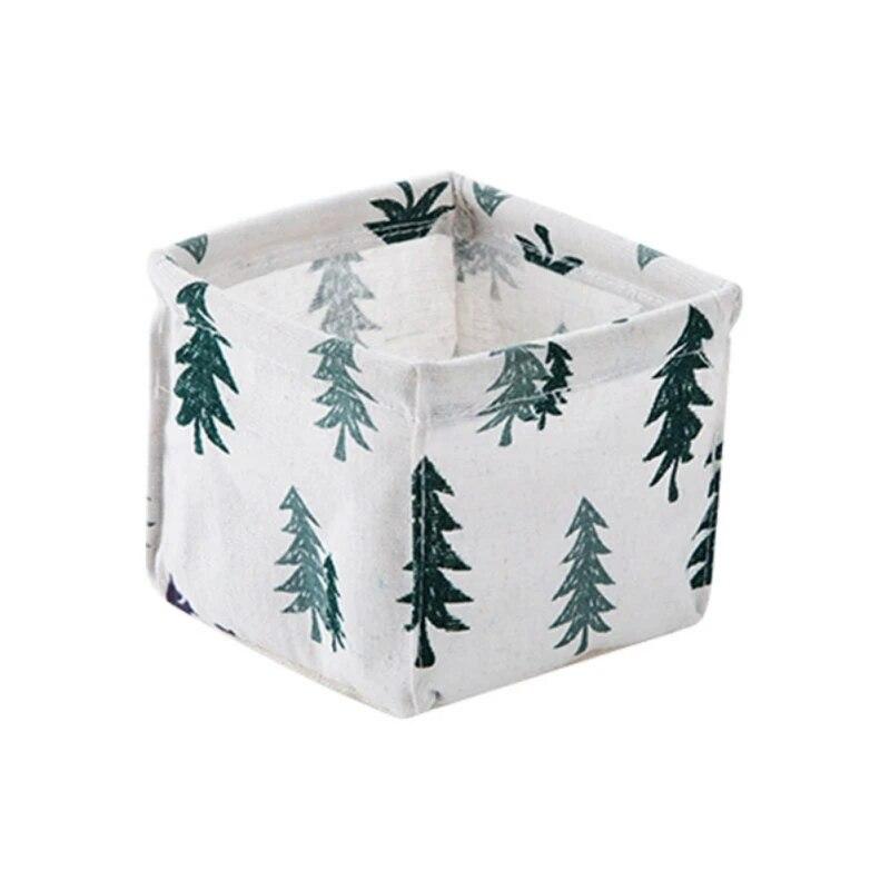 Linen Desktop Storage Basket Sundries Toy Storage Box Organizer Cosmetic Book Stationery Organizer Home Office Container Basket