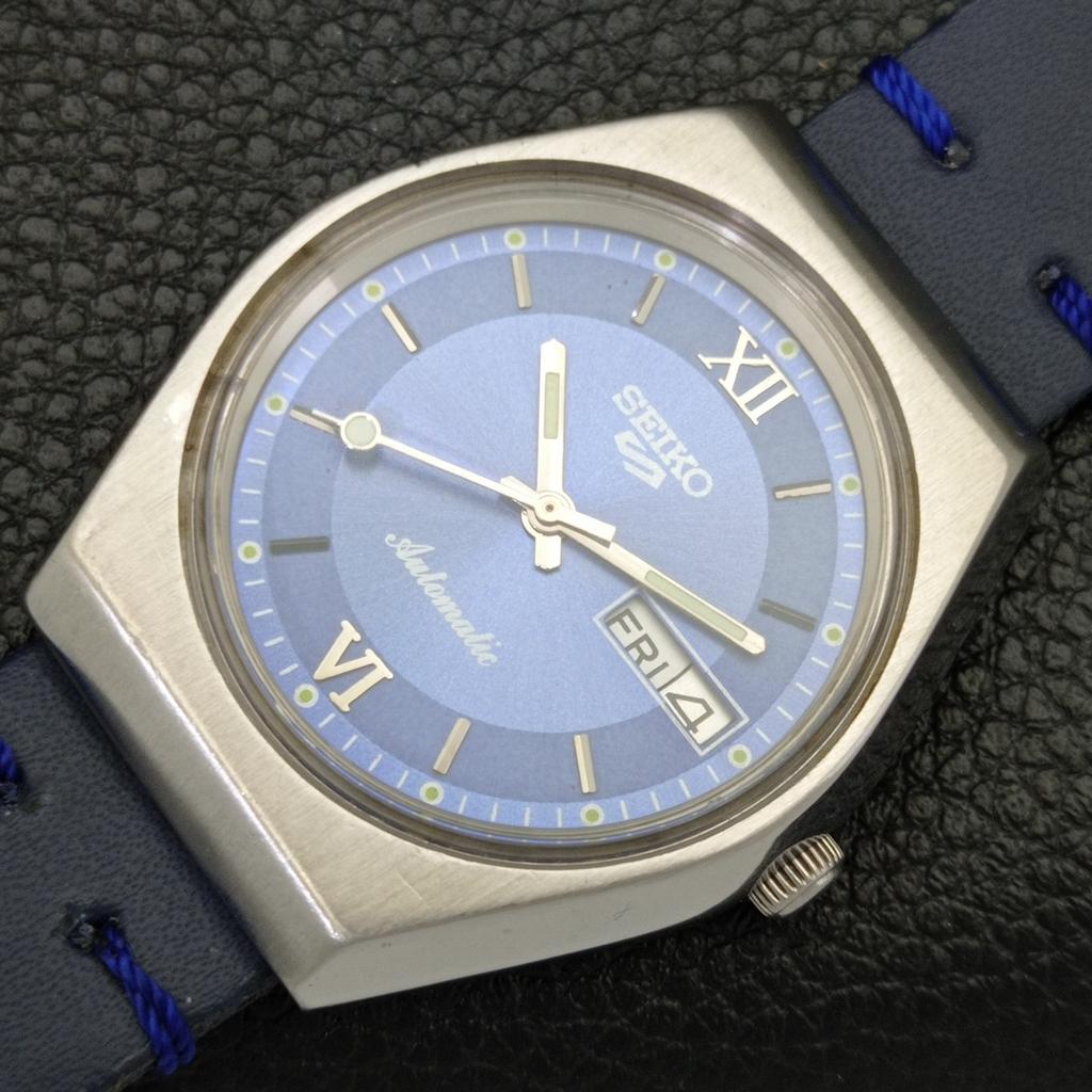 VINTAGE SEIKO 5 AUTOMATIC 6309A JAPAN MENS BLUE COLOR DIAL WATCH a701234-5 R206a-a701234