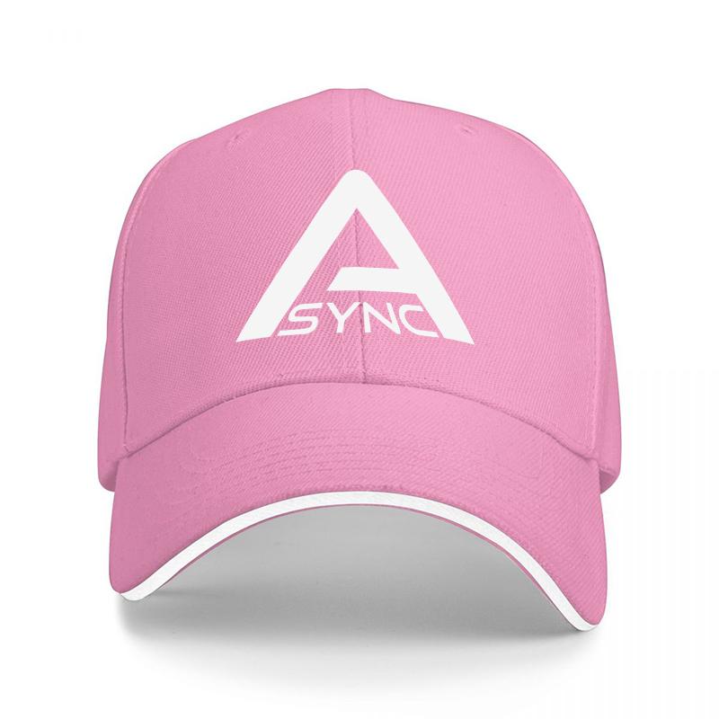 ASYNC LOGO BLACK BASEBALL CAP WITH WHITE TRIM AND TRIANGLE DESIGN FOR Unisex AND Women FASHIONABLE STREETWEAR ACCESSORY