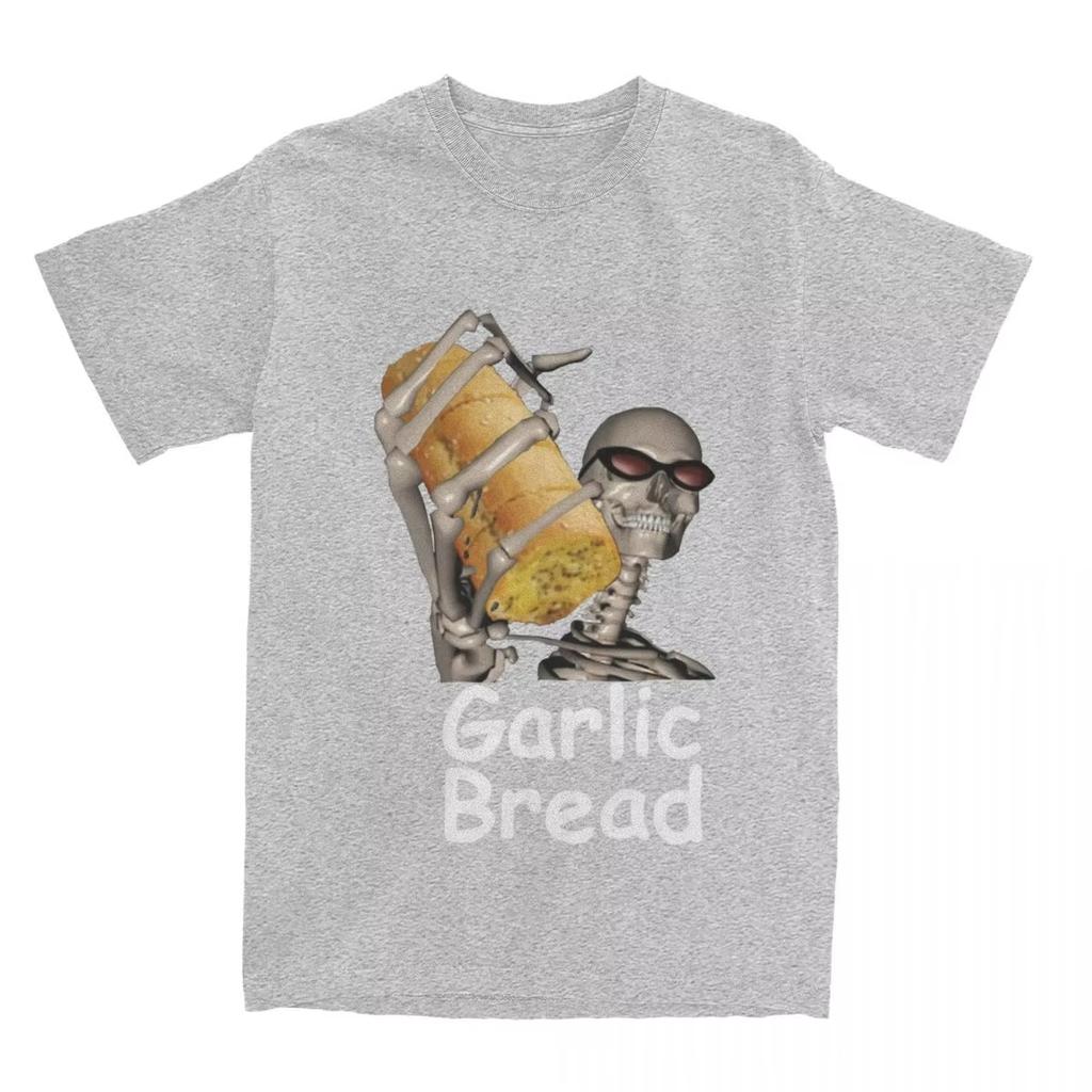 Streetwear Funny Meme I Love Garlic Bread Skeleton T-shirts Women's Unisex Bavlněné Letní Casual Harajuku Oversized Short Sleeve