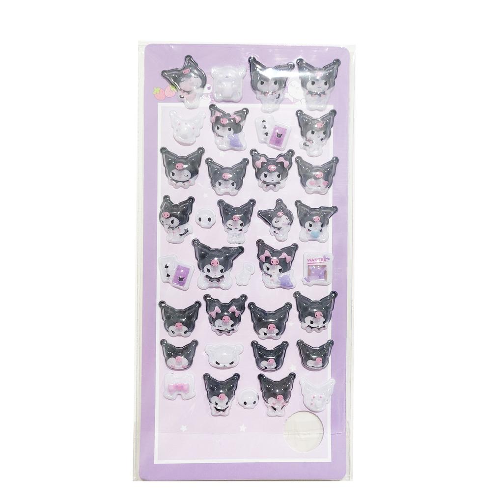 Anime Hellokitty Hangyodon Cinnamoroll 3Dtransparent Jelly Sticker Crystal Decorative Stickers Children's Phone Casesdiy Toys