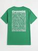 Change Never Look Back Street Graphic Mens Cotton O-Neck T-Shirt Summer Loose Oversize Clothing Breathable Brand T-Shirts