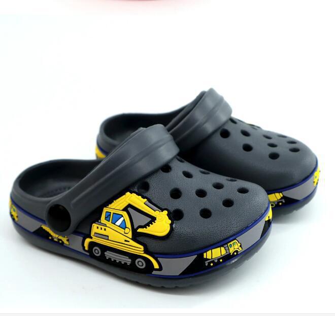 

2024 літнє дитяче взуття з дірками, круті тапочки, пляжне взуття з мультфільмом, чоловіча та жіноча сумка, взуття на голову, модне взуття 30 сірий колір